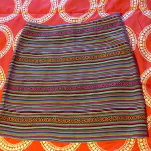 Boho serape mini skirt M